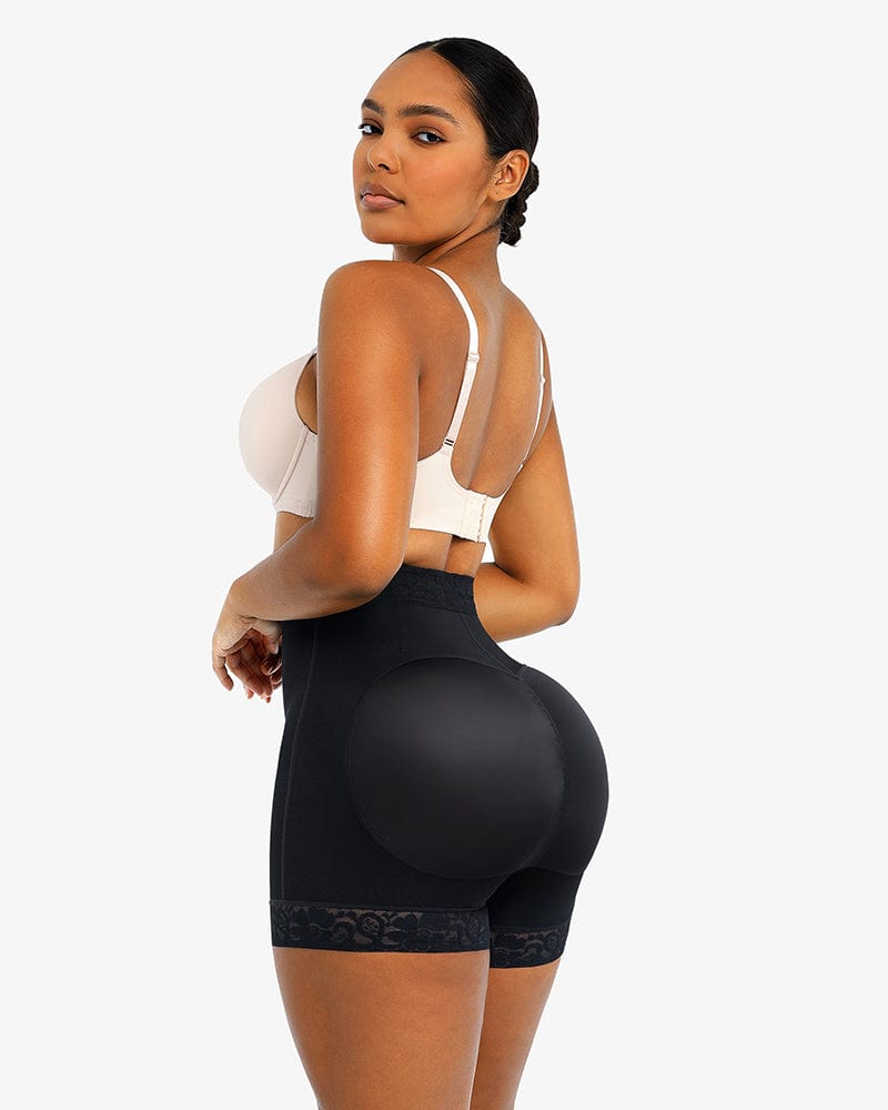 Fashionable High Waist Plus Size Tummy Control Butt Lifting Pants with Lace