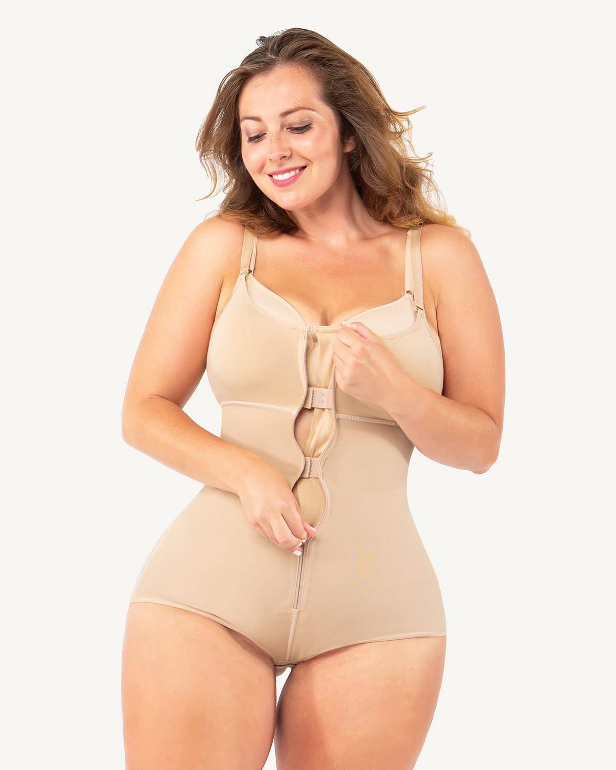Trying On The AirSlim® Firm Tummy Compression Bodysuit Shaper With