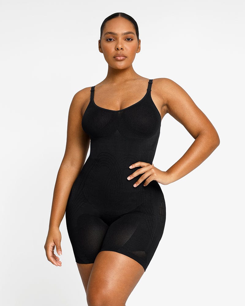 Mesh Exposed Bottom Women's Full Body Shaper Low Back Hourglass Curve  Slimming Shapewear XL/2XL 