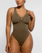 2.0 V-Neck Thong Bodysuit