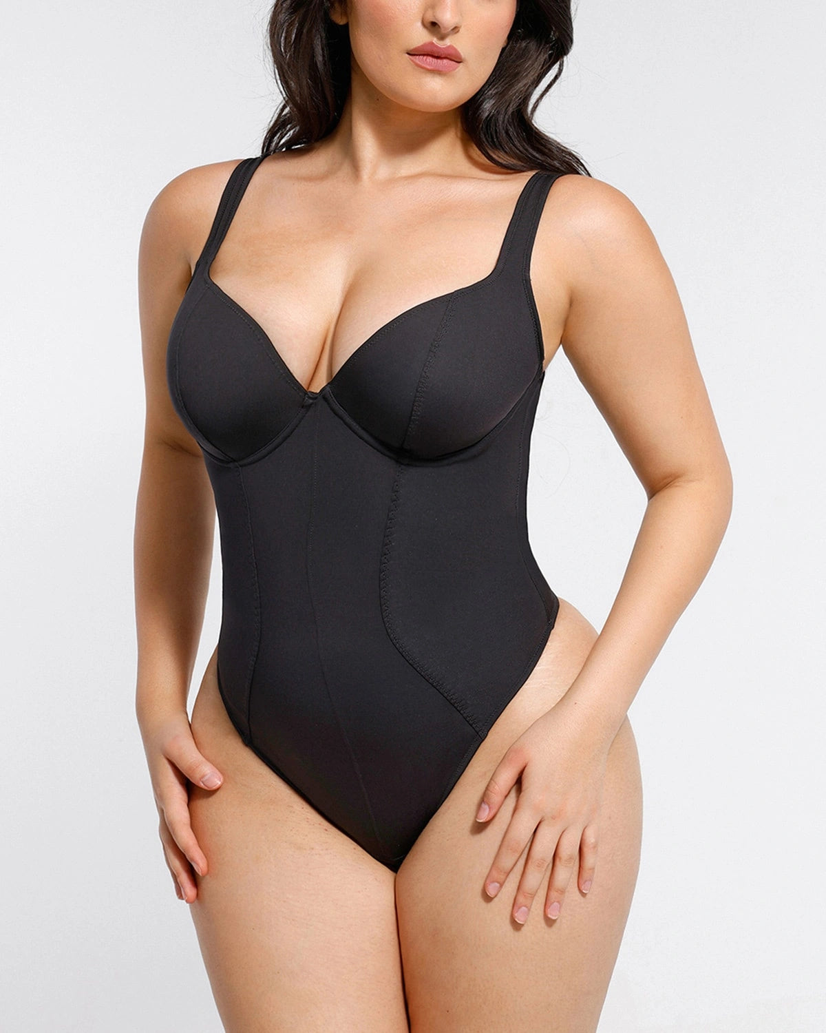 AirSlim®  Chic Scoop Neck Thong Bodysuit