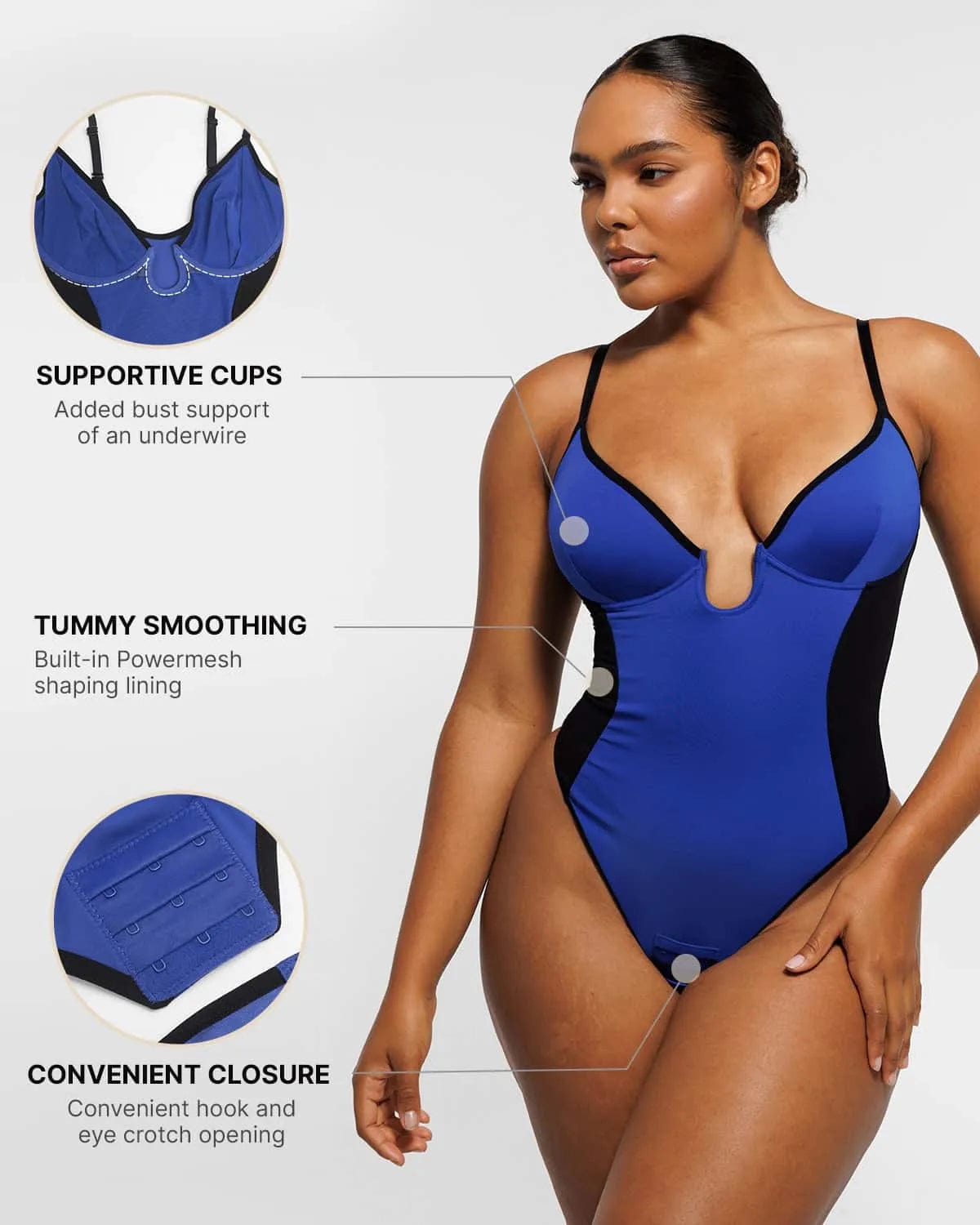 AirSlim® Deep Plunge Thong Shaping Bodysuit