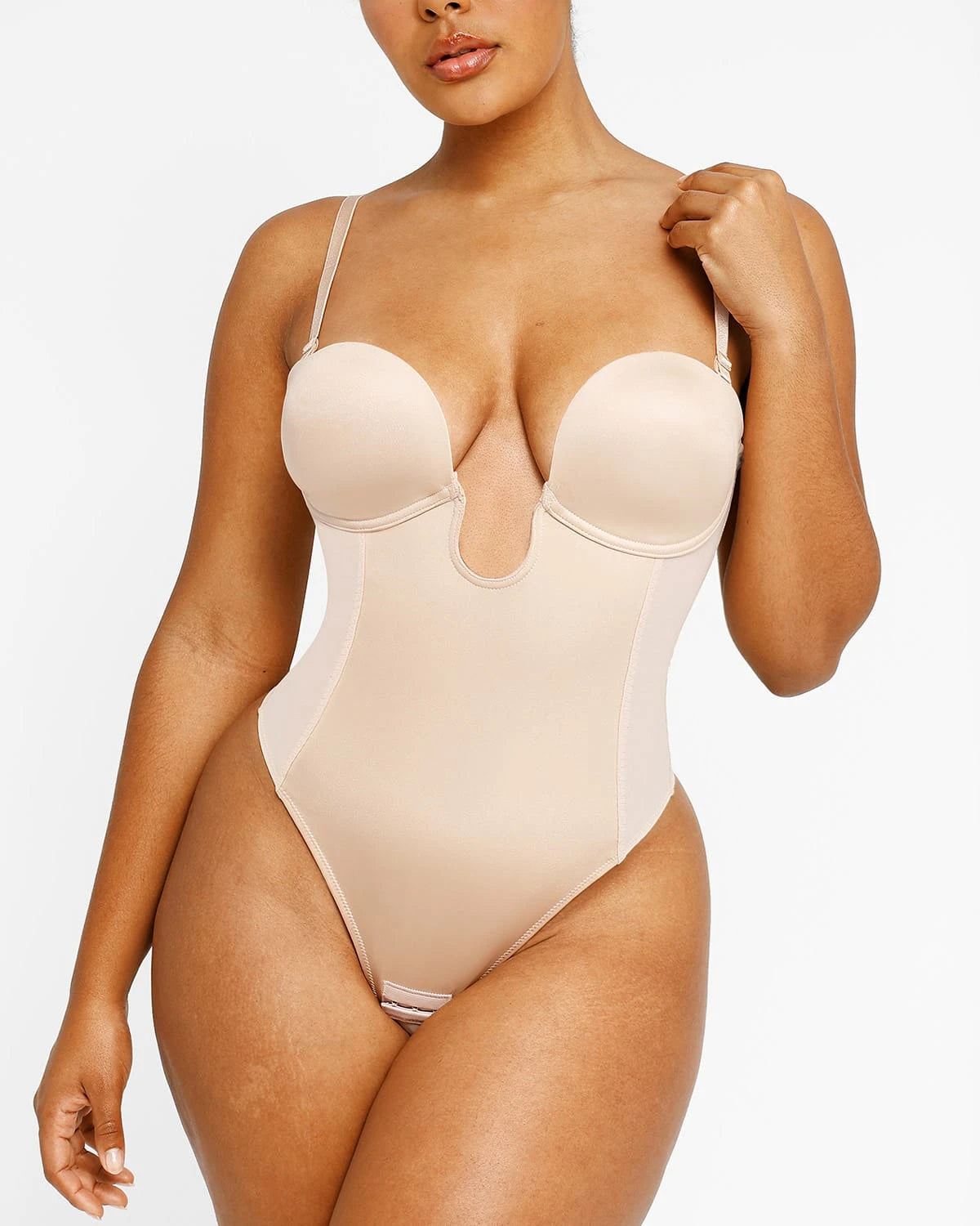 AirSlim® Deep Plunge Low-Back Thong Bodysuit