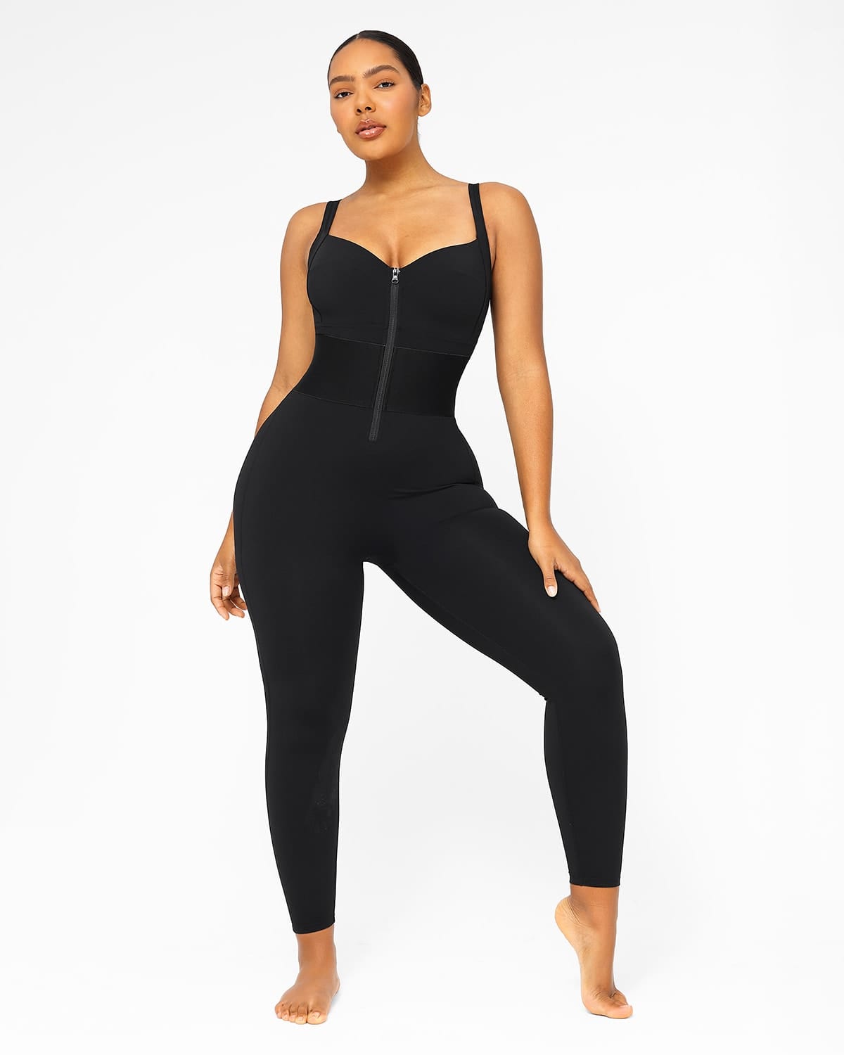 Womens Jumpers And Rompers Casual Seamless Long Sleeve Bodysuit Shapewear  Thong Sculpting Body Shaper Romper Black XL