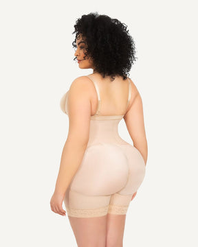 Holloyiver Firm Tummy Compression Bodysuit Shaper with Butt Lifter Women  Plus Full Body Suit U-Neck Vest Zipper Surgeries Lace Stitching Garment  Shapewear Black 