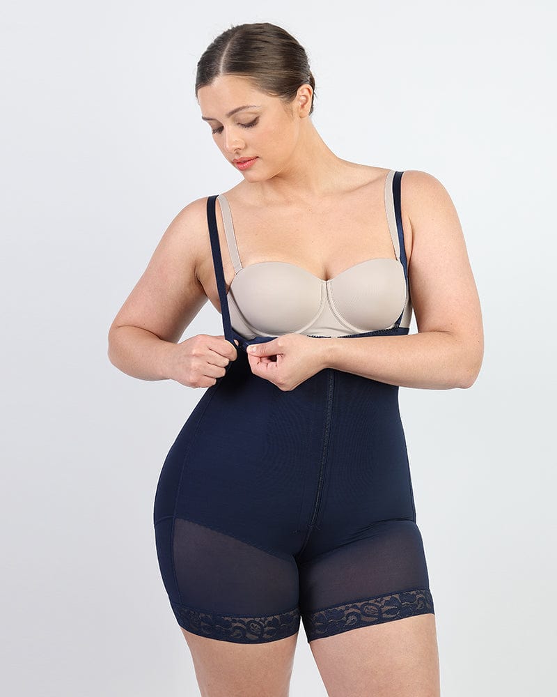 Women's Shapewear Bodysuit Tummy Control Body Suit Full Body Shaper, Deep V  Neck Ribbed Knit Butt Lifter Shapewear (Color : Blue Grey, Size : X-Large)