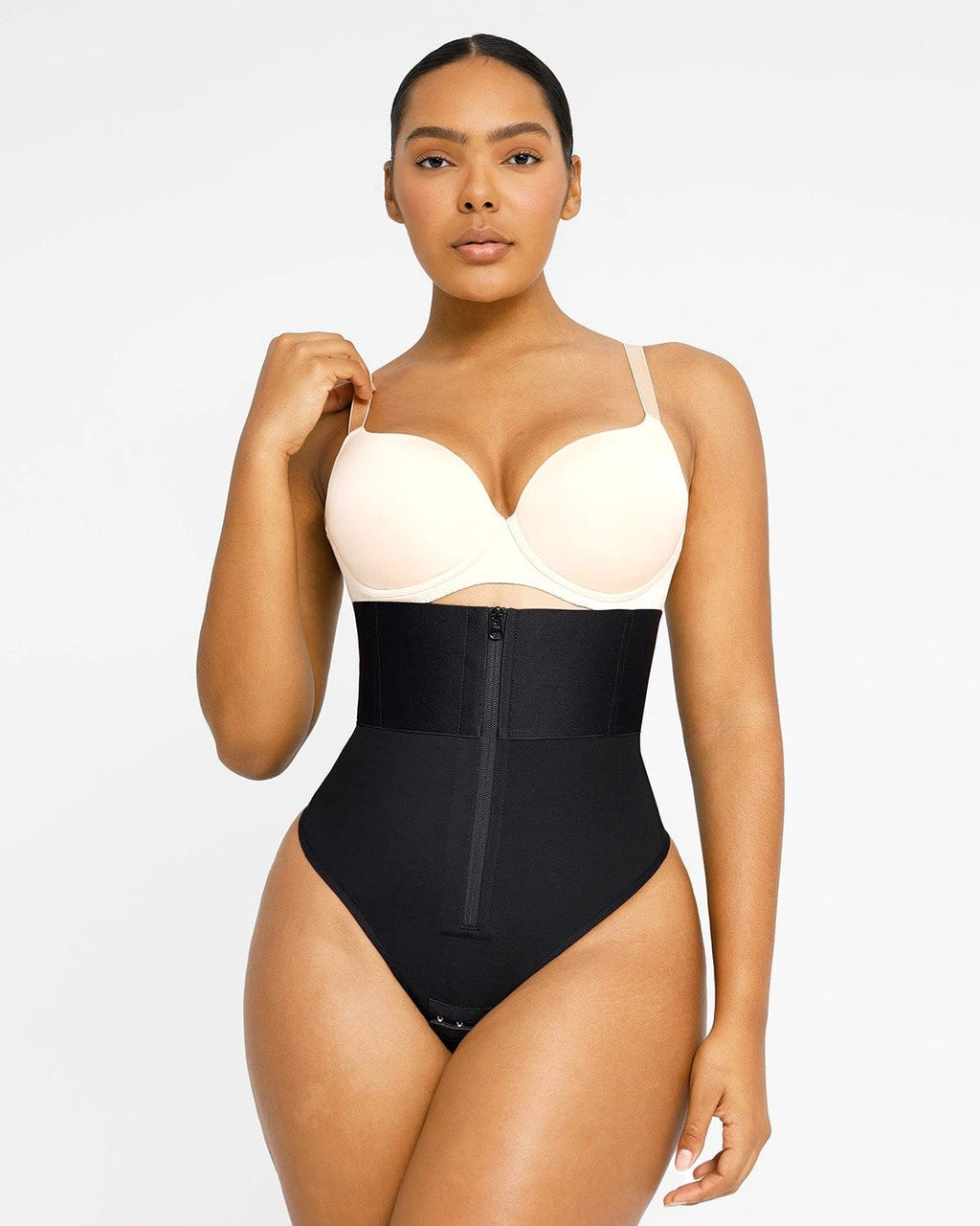 Double Lined Long Sleeve Bodysuit: Women Sculpting Thong Slimming Body Suit