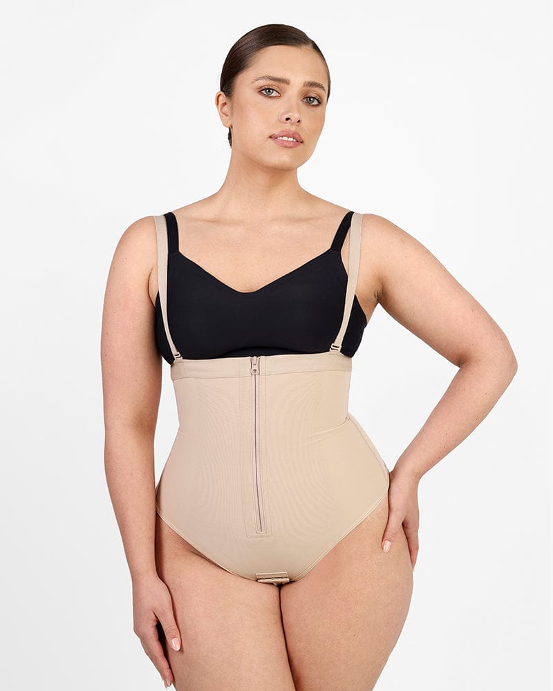 High Waist Butt Shapinger Thong With Seamless Girdle For Tummy