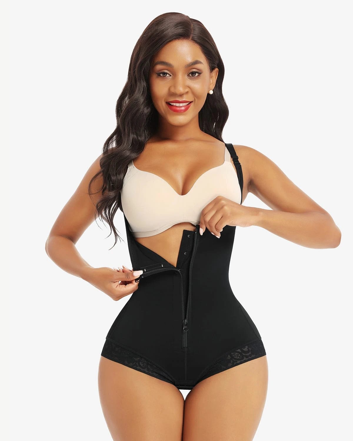 Shapewear Curve-enhancing Shapewear Figure-shaping Lady Body Shaper High  Waist Slimming Compression Butt-lifted Tummy Control Adjustable Straps  Zipper Closure Breathable Elastic Perfect