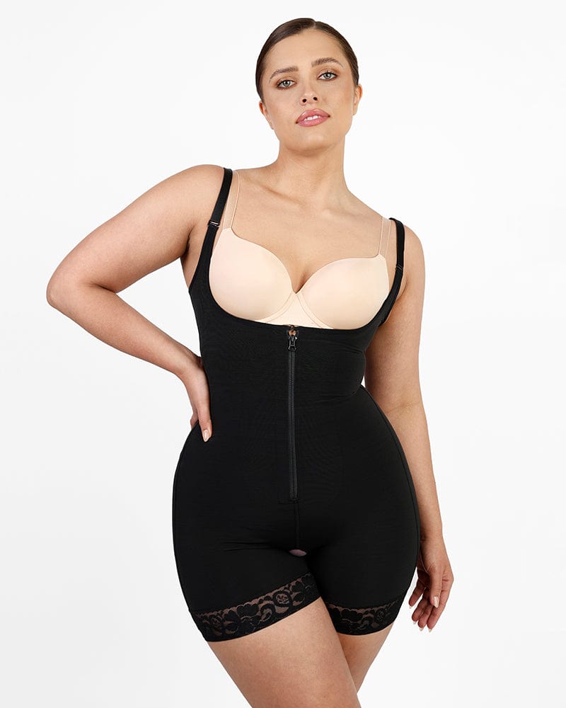 Adjustable Straps Firm Control Open Bust Body Shaper