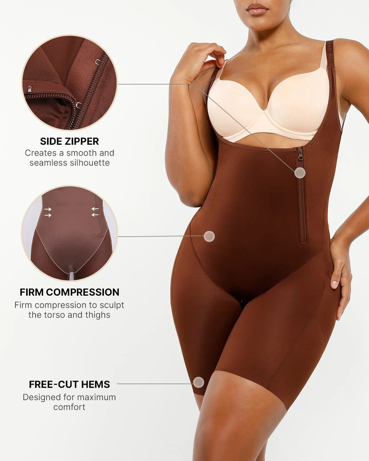 AirSlim® Open Bust Butt-Lifting Full Bodysuit