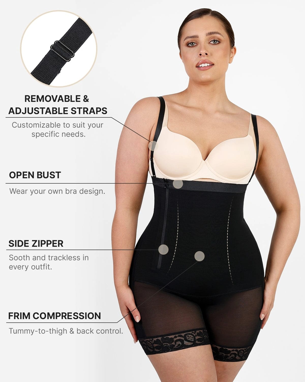 PEASKJP Sleeveless Shapewear Tummy Control Shaper Seamless Butt Lifter  Thigh Slimmer Body Shaper for Women, Red XL