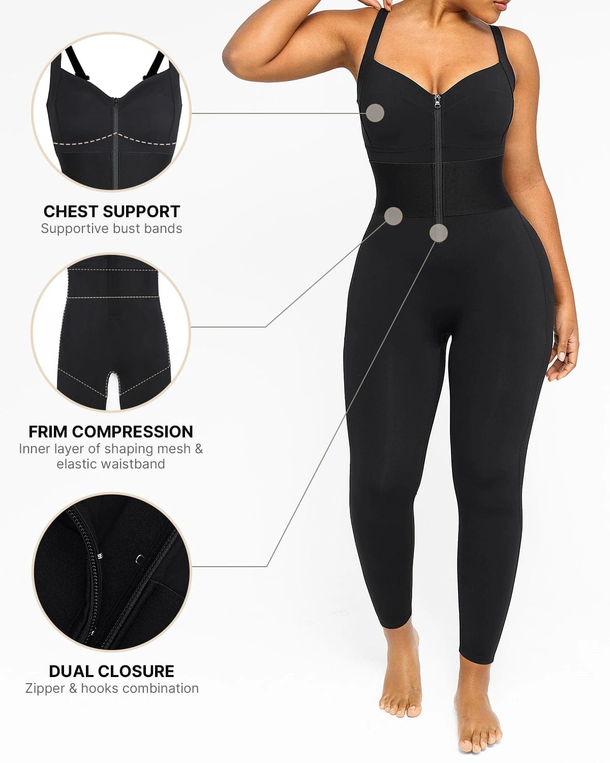 Gym Jumpsuits  AirSlim® Zipper Front Slit Sports Jumpsuit - SHAPELLX