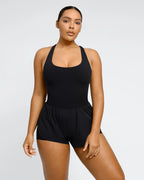 BlissMotion Airy Backless 2-in-1 Athleisure Romper