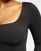 Built-In Shapewear 2-In-1 Scoop Long Sleeve Sculpt Top