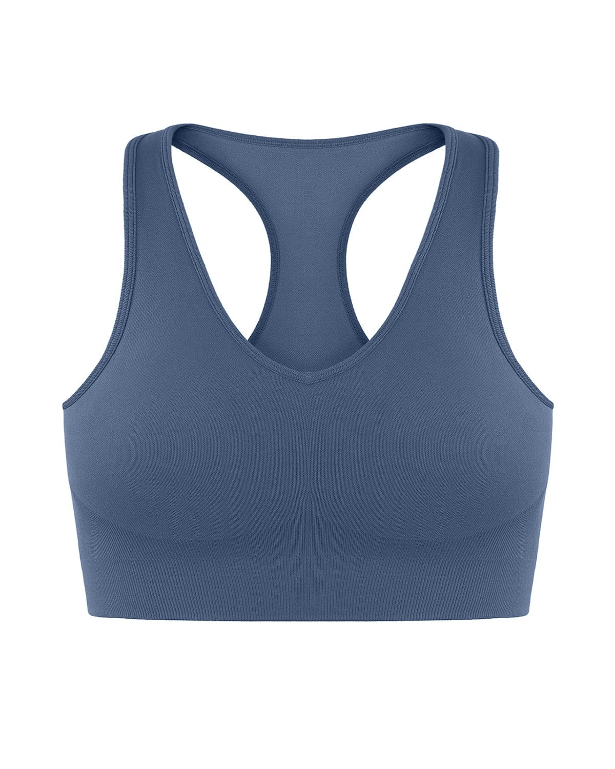 PrettyCat Grey Solid Polyester Sports Bra For Women (PC-SB-6048)