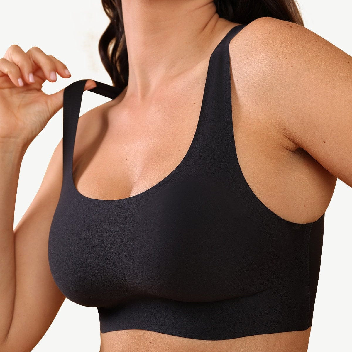  Womens Wireless Comfort Bra, Customize Your Shape & Support,  Easy Pullover, Back Smoothing, Convertible Straps-Neutral, Large