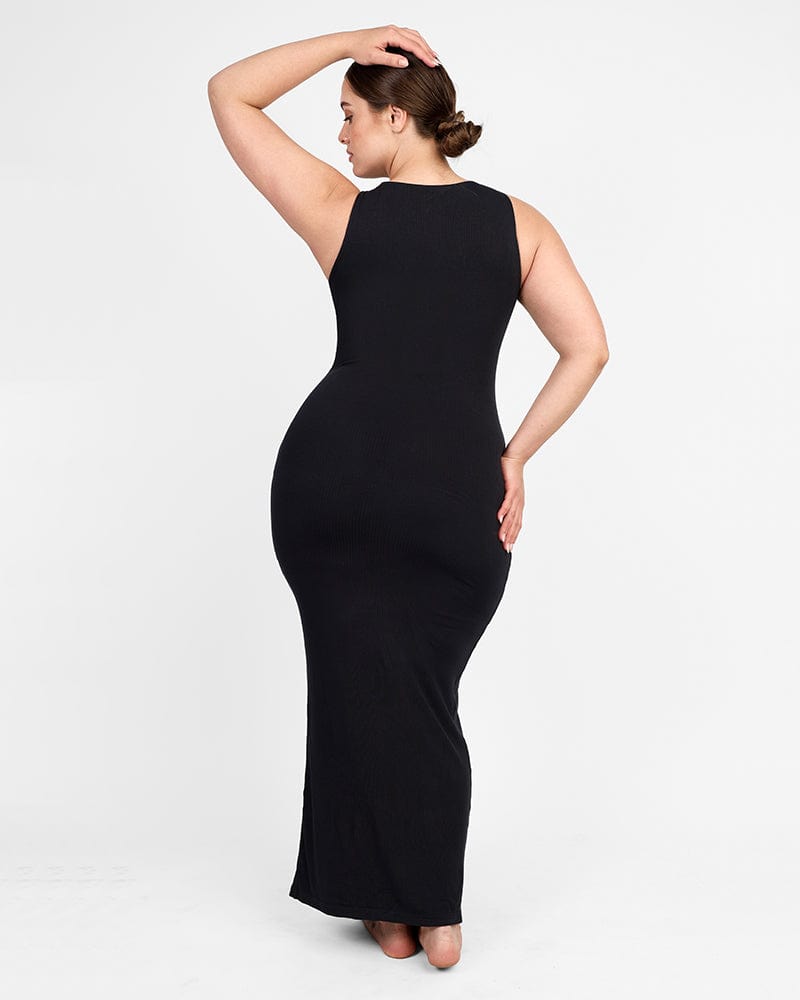 Dresses for Women 2023 Tummy Control Shapewear I Midi Sleeveless High Neck  Sculpting Dress Body Shaper, A1 Black, XS-S : : Fashion
