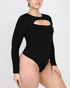 Cozy Ribbed Chic Cut-Out Bodysuit