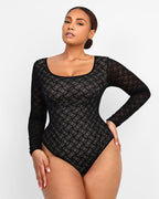 Lace Glamour Geometric Shaping Bodysuit