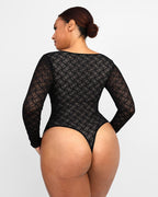 Lace Glamour Geometric Shaping Bodysuit