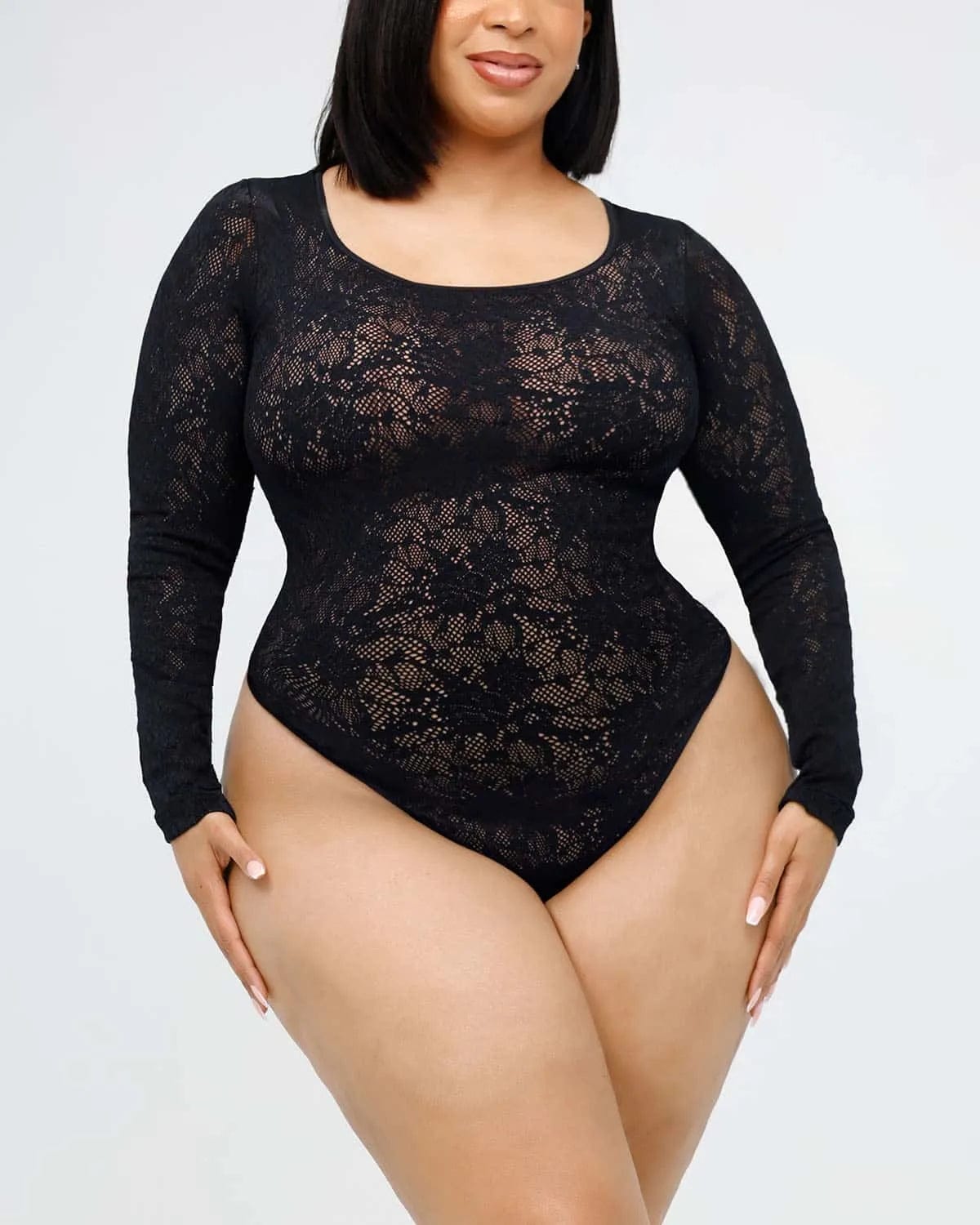 Lace Glamour Stretchy Floral Shaping Bodysuit