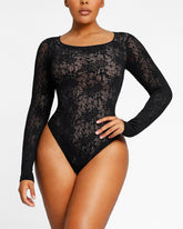 Lace Glamour Stretchy Floral Shaping Bodysuit