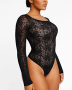 Lace Glamour Stretchy Floral Shaping Bodysuit