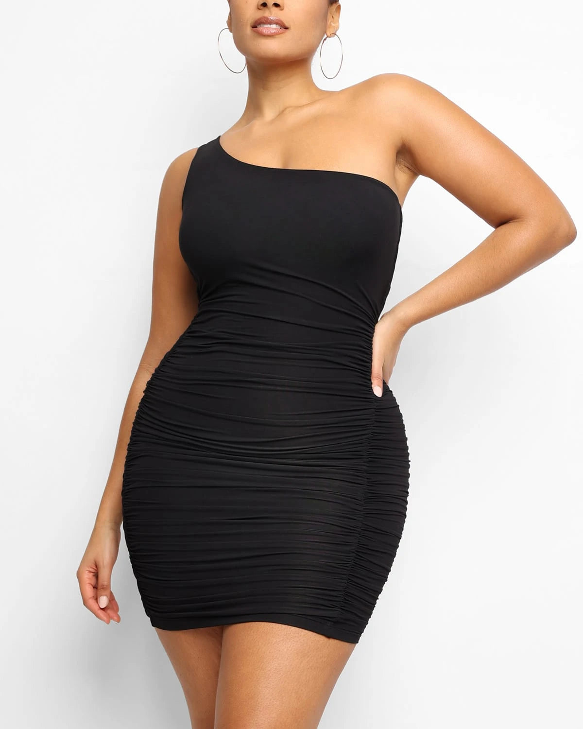 One Shoulder Ruched Shaping Dress