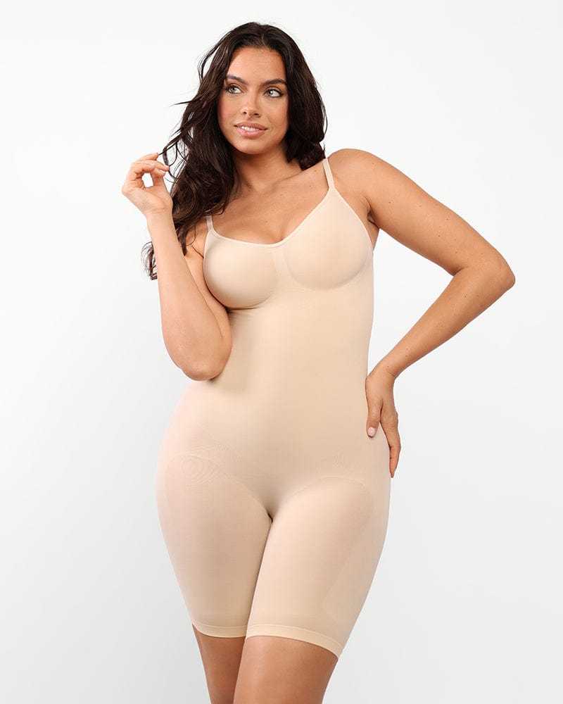 SHAPELLX Backless Shapewear for Women Tummy Control Bodysuit Seamless Mid  Thigh Butt Lifter Body Shaper Fajas