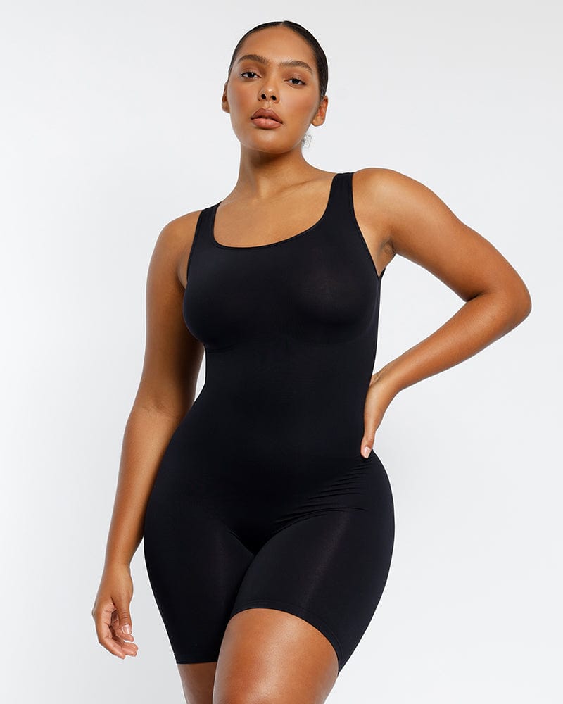 SHAPELLX Polo Sleeveless Bodysuit for Woman Open V-neckline