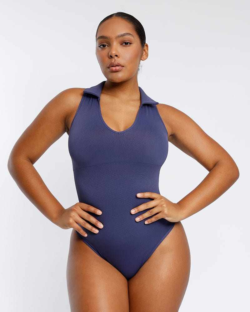 PowerConceal™ Polo Sleeveless Bodysuit - Tummy Shaping