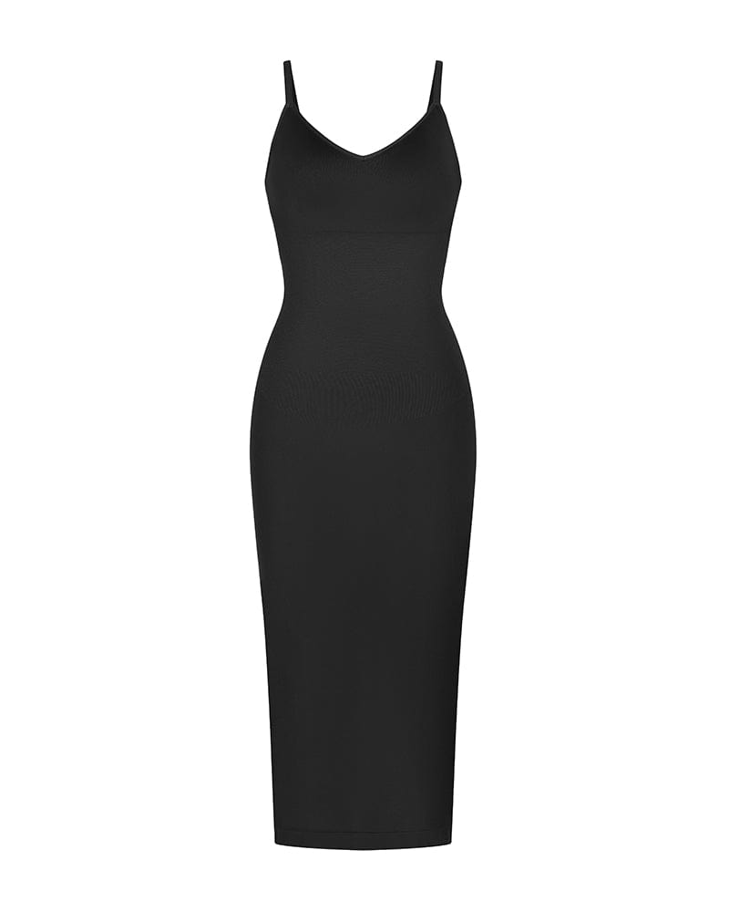 Sensual Sleeveless Bodycon Knit Dress - Mock Turtleneck / Black / Knee  Length