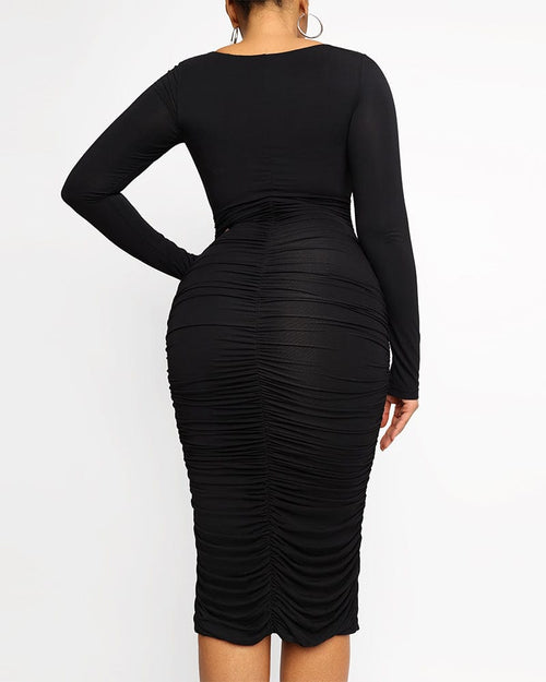 Smooth Ruched Shaping Dress | Slim Fit Dress | Shapellx
