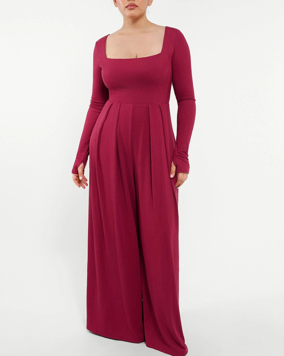 Square Neckline Built-In Shaping Jumpsuit