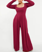 Square Neckline Built-In Shaping Jumpsuit