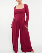 Square Neckline Built-In Shaping Jumpsuit