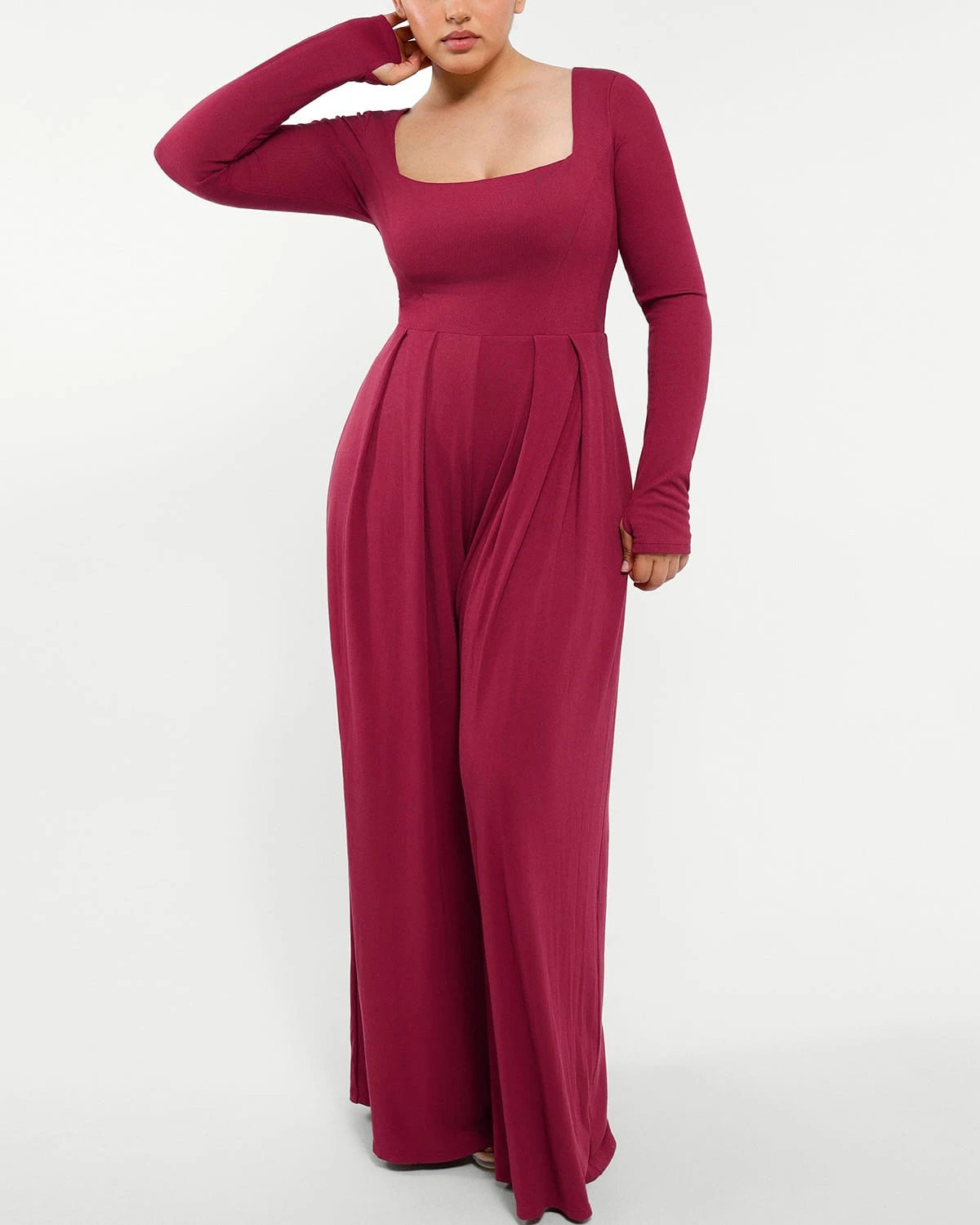 Square Neckline Built-In Shaping Jumpsuit