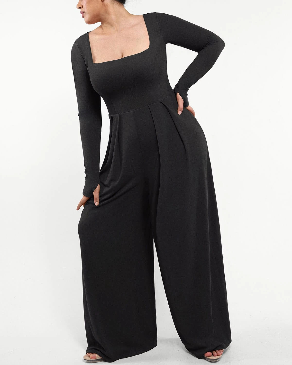 Square Neckline Built-In Shaping Jumpsuit