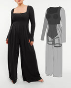 Square Neckline Built-In Shaping Jumpsuit