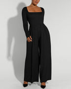 Square Neckline Built-In Shaping Jumpsuit