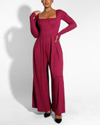 Square Neckline Built-In Shaping Jumpsuit