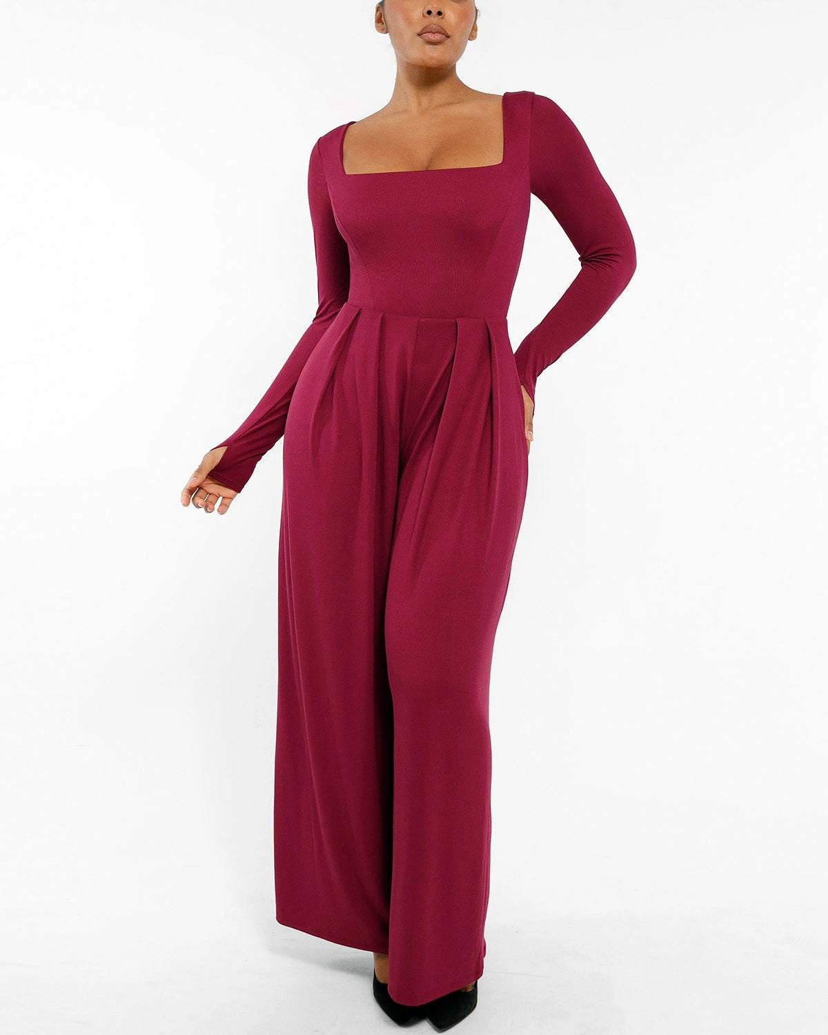 Jumpsuit square neckline on sale