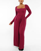 Square Neckline Built-In Shaping Jumpsuit