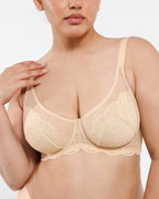 Supportive Unlined Lace Underwired Bra