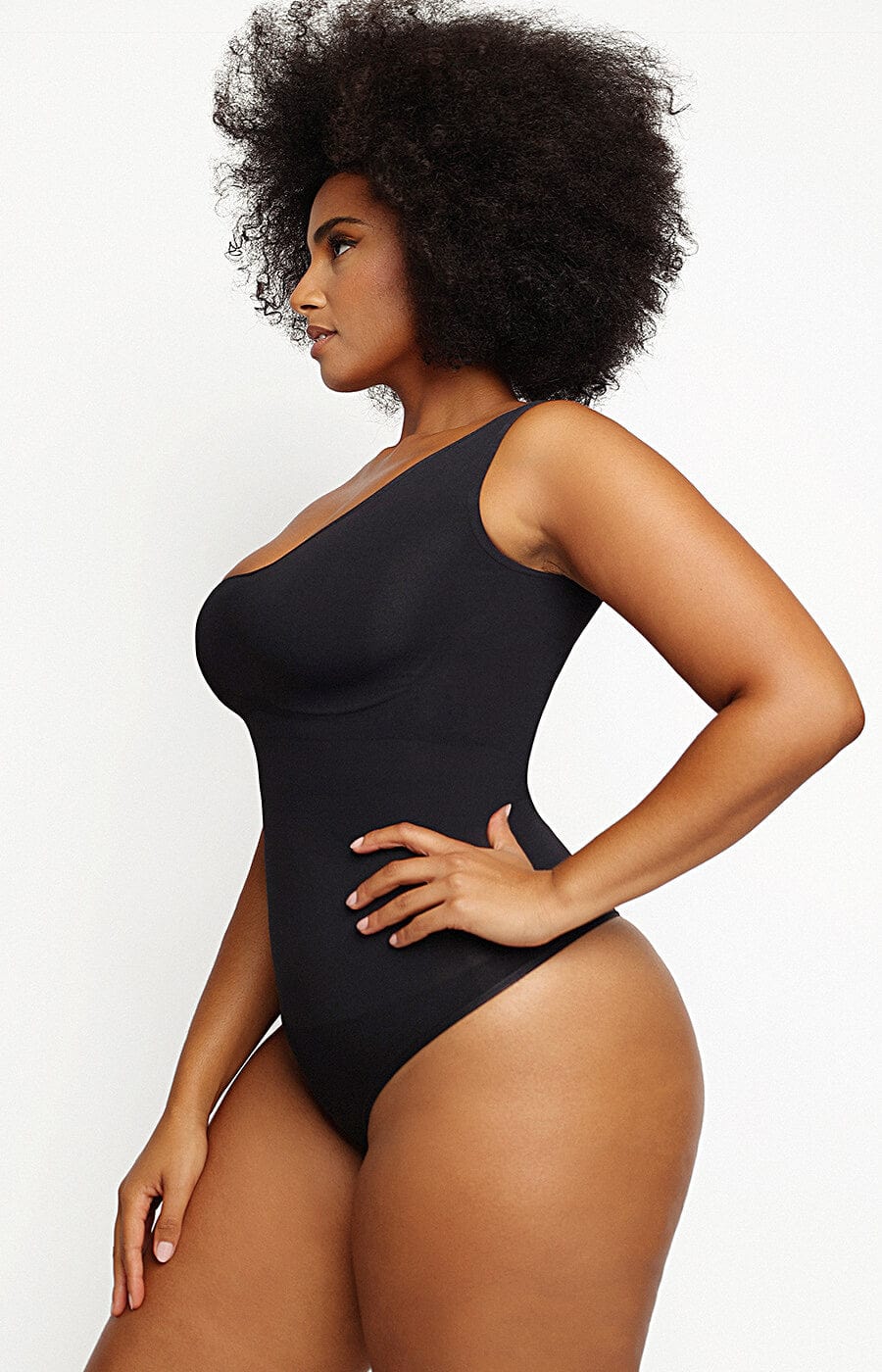 One Shoulder Thong Bodysuit