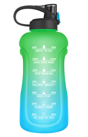 Travelwant 2200ml Time Marked Water Bottle - Water Bottle with Time Marker - Extra Large Water Bottle/Water Jug Helps You Drink More Water, Blue